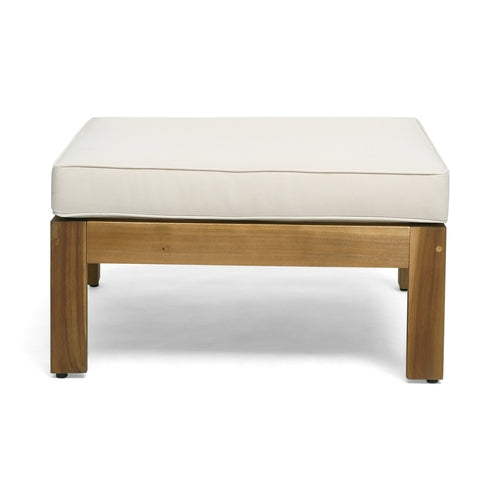ALCOVE L-Shape Sofa Set Beige Acacia Wood with Water-Resistant