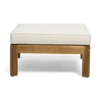 ALCOVE L-Shape Sofa Set Beige Acacia Wood with Water-Resistant