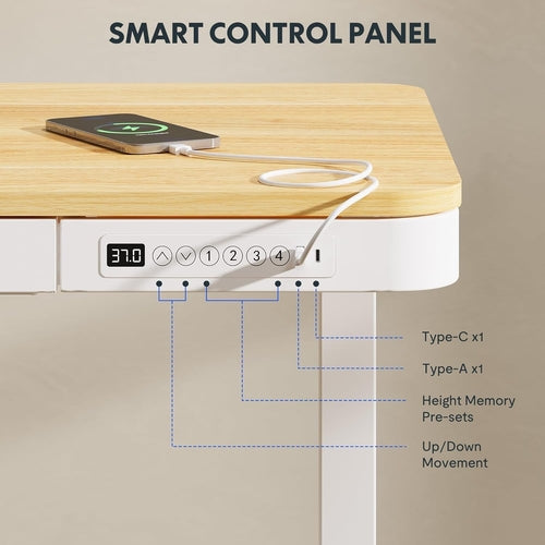 48 Inch Electric Standing Desk With USB Port And Drawers