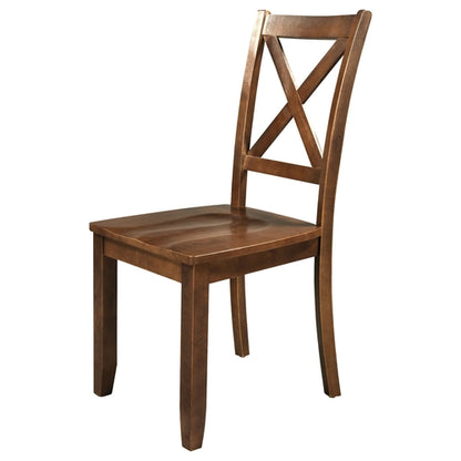 3-Piece Wood Drop Leaf Breakfast Nook Dining Table Set with 2 X-back