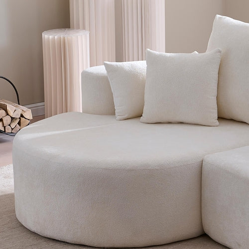 106" Curved Boucle Cloud Sectional Sofa with Chaise Lounge – 2-Piece