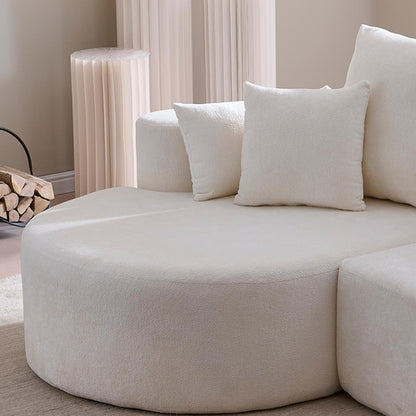106" Curved Boucle Cloud Sectional Sofa with Chaise Lounge – 2-Piece