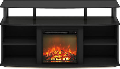 Jensen Open Shelving TV Entertainment Center With Electric Fireplace
