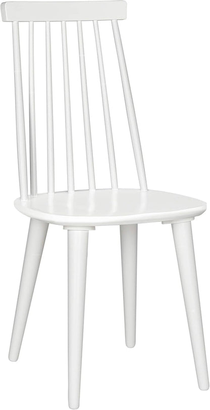 White Farmhouse Spindle Dining Chair Set Of 2 For Kitchen