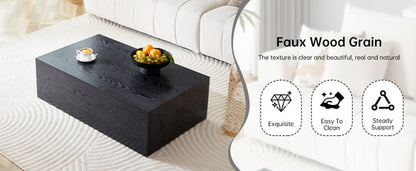 Modern Coffee Table – 39.3" Rectangular Accent Table with Textured