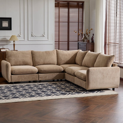 Modular Velvet Sectional Sofa Corner Chair – Convertible Upholstered