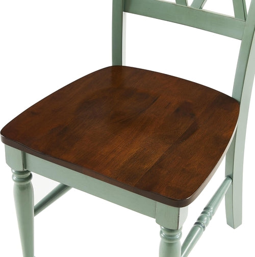 Shelby Distressed Teal XBack Dining Room Chairs Set of 4