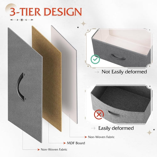 Fabric Dresser for Bedroom with Open Shelves, Tall Dresser with 8