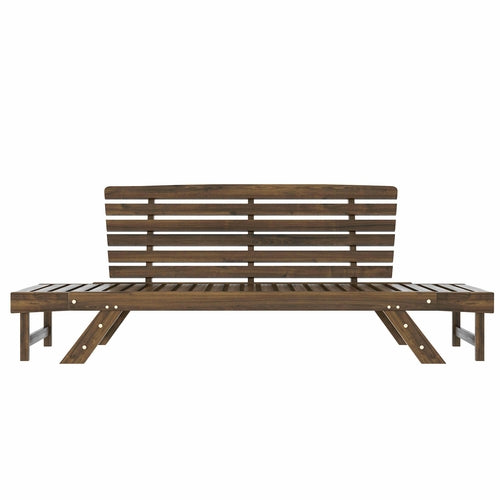 Outdoor Adjustable Patio Wooden Daybed Sofa Chaise Lounge with