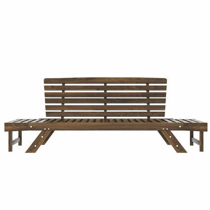 Outdoor Adjustable Patio Wooden Daybed Sofa Chaise Lounge with