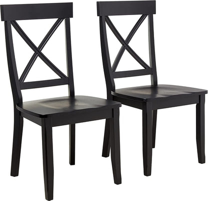 Black Cross Back Dining Chair Pair For Dining Room