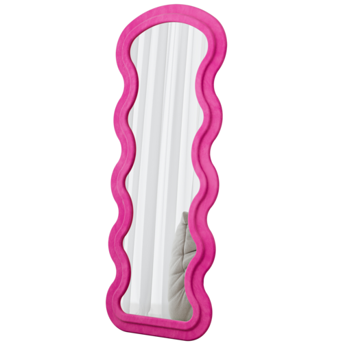 Flannel Full Length Wave rose Floor Mirror  for Bedroom living room