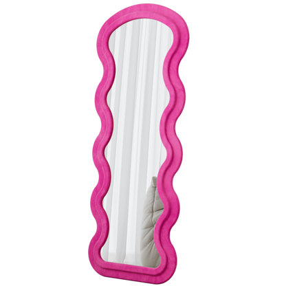 Flannel Full Length Wave rose Floor Mirror  for Bedroom living room