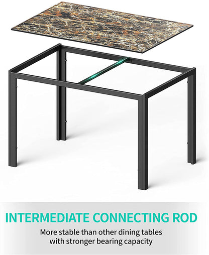 Glass Dining Table Set For 6 With PU Leather Chairs 7 Piece