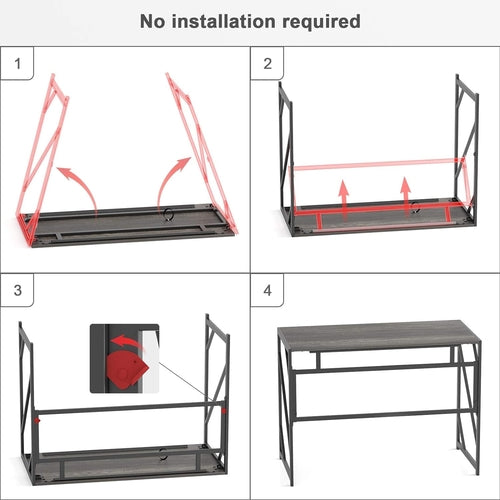 Folding Desk Compact No Assembly For Small Home Office