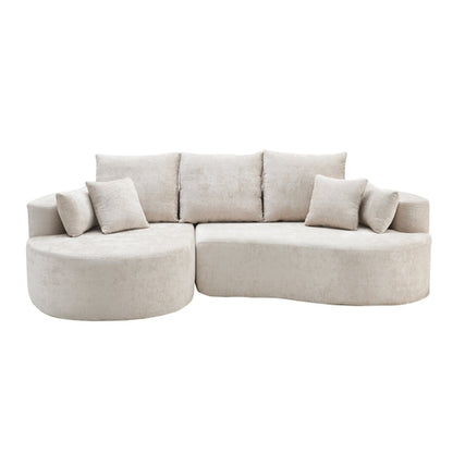 106" Curved Boucle Cloud Sectional Sofa with Chaise Lounge – 2-Piece