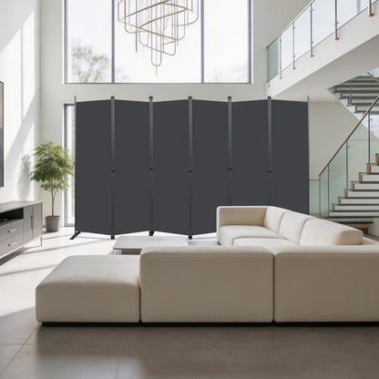 Folding Privacy Screen Room Divider, Heavy-Duty Metal Frame &