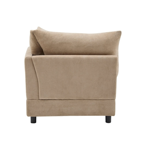 Modular Velvet Sectional Sofa Corner Chair – Convertible Upholstered