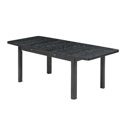 Rustic Extendable Dining Table Set with Removable Leaf, 6 Upholstered