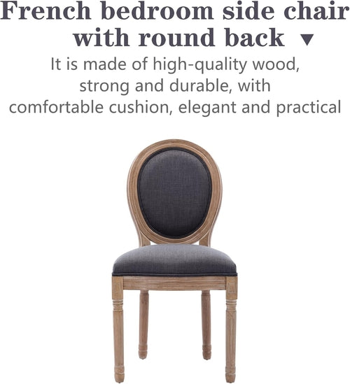 French Country Dining Chairs Set of 4 Oak Wood Round Back