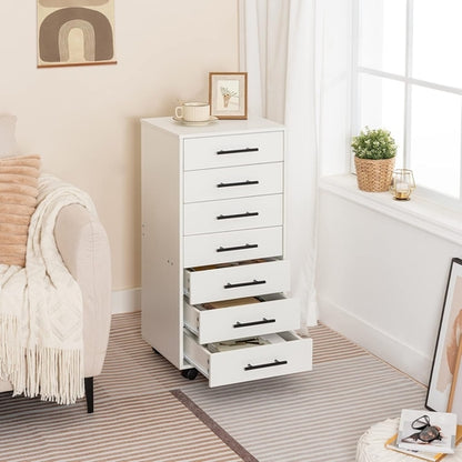 White 7 Drawer File Cabinet Storage For Home Office