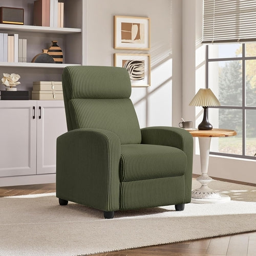Dark Green Corduroy Adjustable Recliner Chair For Living Room