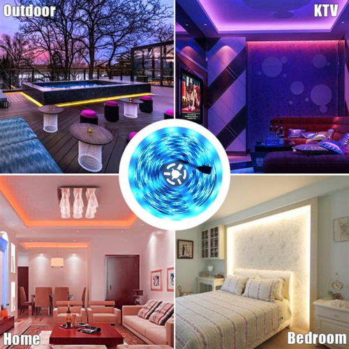 5M 5050 LED Auto-Sensing Light Strip with Bluetooth& Remote Control