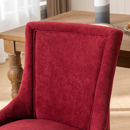 Ultra Side Dining Chair, Thickened Fabric with Solid Wood Legs and