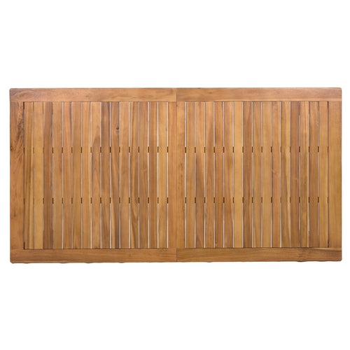 Patio 5pcs Wooden Dining Table Set, Outdoor 67''L Rectangular Table