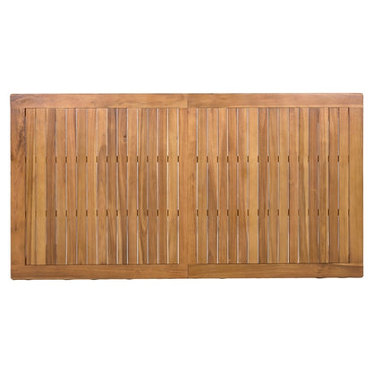 Patio 5pcs Wooden Dining Table Set, Outdoor 67''L Rectangular Table