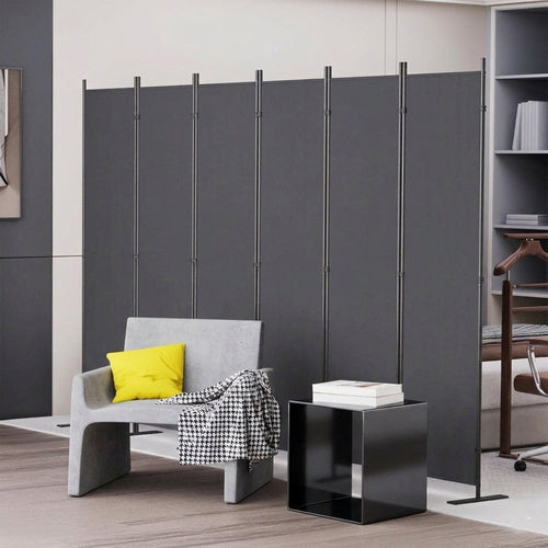 Folding Privacy Screen Room Divider, Heavy-Duty Metal Frame &