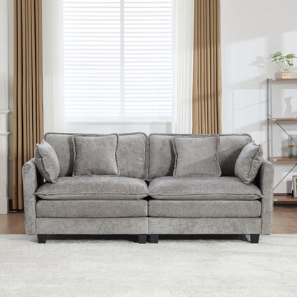 Cloud Sofa Modern Sectional Couch, Double Layer Upholstered Chenille