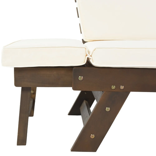 Outdoor Adjustable Patio Wooden Daybed Sofa Chaise Lounge with