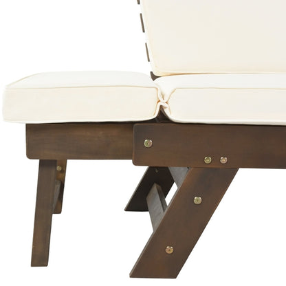 Outdoor Adjustable Patio Wooden Daybed Sofa Chaise Lounge with