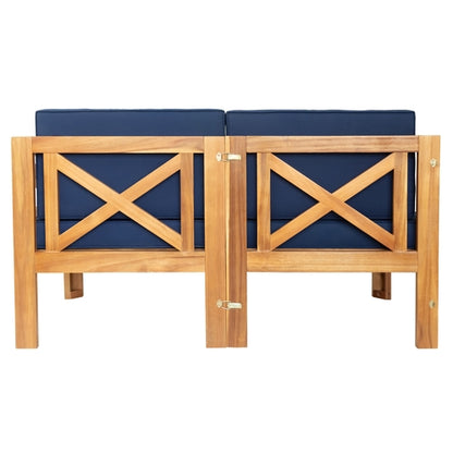 Outdoor Backyard Patio Wood 5-Piece Sectional Sofa Seating Group Set