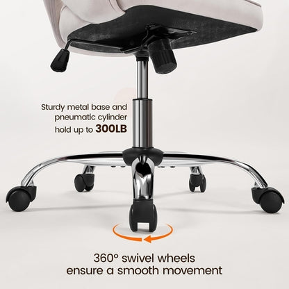 Cute Desk Chair Velvet Chair Vanity Chair with Wheels Home Office