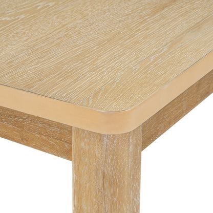 Rustic Extendable Dining Table Set with Removable Leaf, 6 Upholstered