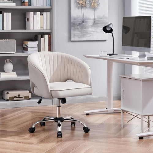 Cute Desk Chair Velvet Chair Vanity Chair with Wheels Home Office