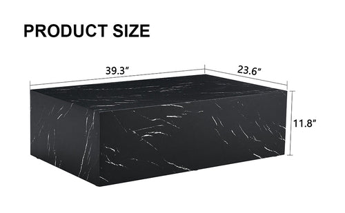 Modern Coffee Table – 39.3" Rectangular Accent Table with Textured