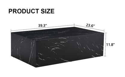 Modern Coffee Table – 39.3" Rectangular Accent Table with Textured