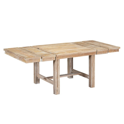 Farmhouse 82inch 6-Piece Extendable Dining Table with Footrest, 4