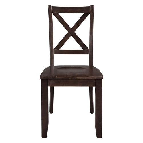 3-Piece Wood Drop Leaf Breakfast Nook Dining Table Set with 2 X-back