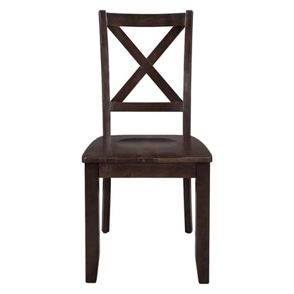 3-Piece Wood Drop Leaf Breakfast Nook Dining Table Set with 2 X-back
