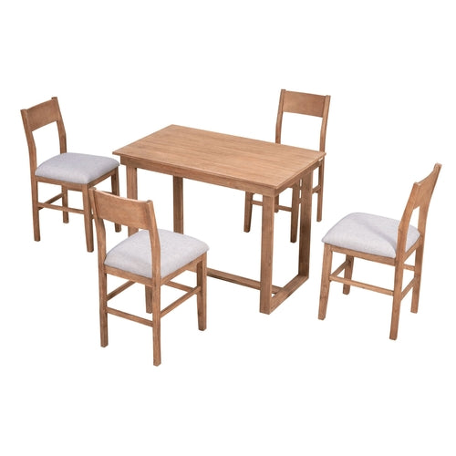 Farmhouse Counter Height 5-Piece Dining Table Set with 1 Rectangular