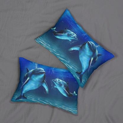 Decorative Lumbar Throw Pillow - Blue Dolphin