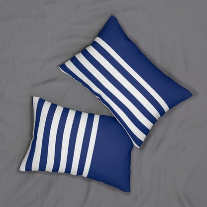 Decorative Lumbar Throw Pillow - Blue and White Striped Pattern