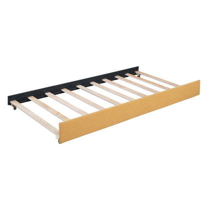Upholstered Daybed with Trundle Sofa Bed Frame No Box Spring Needed,