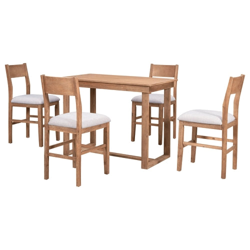 Farmhouse Counter Height 5-Piece Dining Table Set with 1 Rectangular