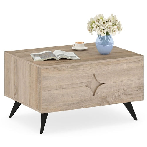 Farmhouse Accent Modern Coffee Table with Storage for Living Room