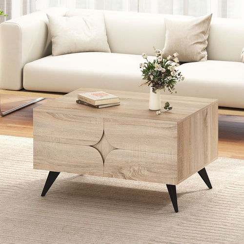 Farmhouse Accent Modern Coffee Table with Storage for Living Room